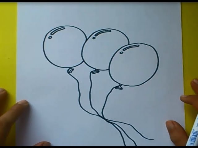 Como dibujar globos paso a paso  How to draw some balloons - YouTube, dibujos de Globos, como dibujar Globos paso a paso