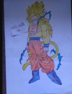 Dibuja A Goku Dios Dorado Paso a Paso Fácil