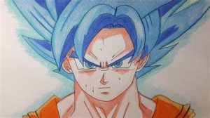 Cómo Dibujar A Goku Ssj Dios Azul A Lapiz Lento Fácil Paso a Paso