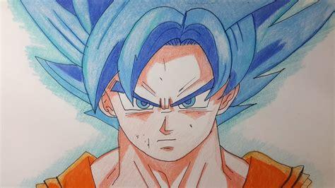 Cómo Dibujar A Goku Super Saiyan Dios Azul Paso a Paso Fácil