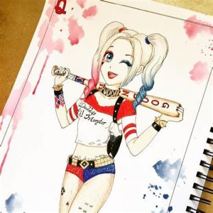 Cómo Dibujar A Harley Quinn Anime Fácil Paso a Paso