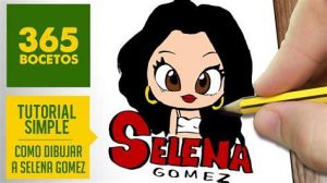 Dibujar A Selena Gomez Kawaii Fácil Paso a Paso