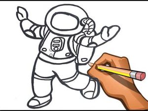 Cómo Dibuja Astronauta Paso a Paso Fácil