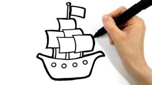 Cómo Dibujar Barco Pirata Paso a Paso Fácil