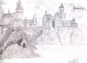 Dibujar El Castillo De Hogwarts Fácil Paso a Paso