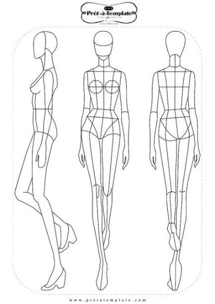 Cómo Dibuja Figurines De Moda Pose De Frente Paso a Paso Fácil