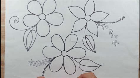  Cómo dibujar Flores Para Bordar 】 Paso a Paso Muy Fácil