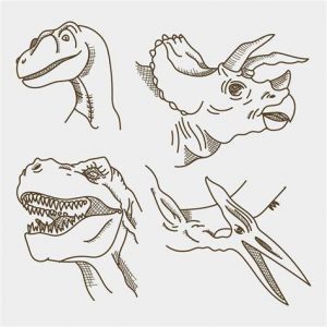 Cómo Dibuja La Cara De Un Dinosaurio Paso a Paso Fácil