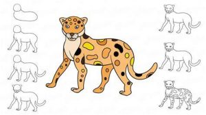 Cómo Dibuja Leopardos Paso a Paso Fácil