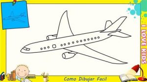 Cómo Dibuja Un Avion Para Niños Paso a Paso Fácil