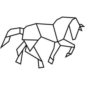 Dibujar Un Caballo Con Figuras Geometricas Paso a Paso Fácil