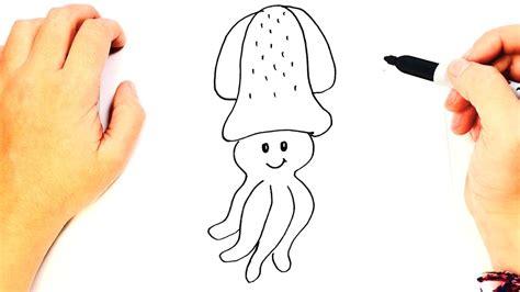 Dibuja Un Calamar Para Niños Paso a Paso Fácil