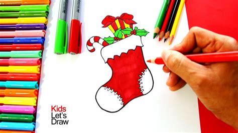 Dibuja Un Calcetin De Navidad Paso a Paso Fácil