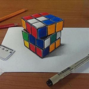 Dibujar Un Cubo De Rubik En 3D Paso a Paso Fácil
