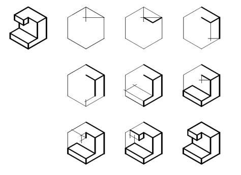 Dibuja Un Cubo Isometrico Con Escuadras Fácil Paso a Paso