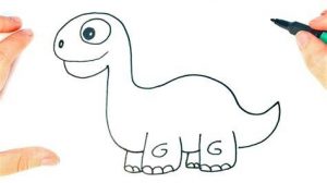 Cómo Dibuja Un Dinosaurio Infantil Fácil Paso a Paso