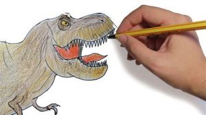 Cómo Dibujar Un Dinosaurio Rex Paso a Paso Fácil