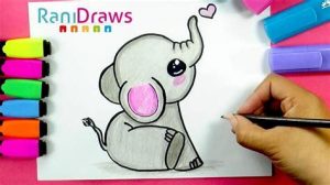 Dibujar Un Elefante Bebe Fácil Paso a Paso
