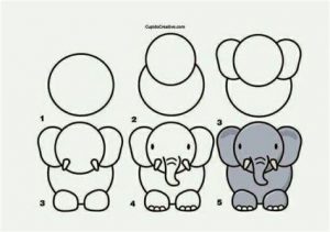 Cómo Dibujar Un Elefante Sencillo Paso a Paso Fácil