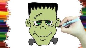 Dibuja Un Frankenstein Fácil Paso a Paso