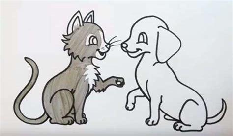Dibujar Un Perro Y Un Gato Paso a Paso Fácil