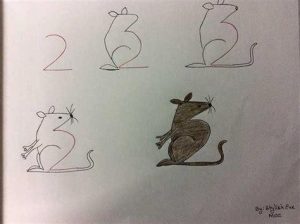 Cómo Dibuja Un Raton Con Numeros Paso a Paso Fácil