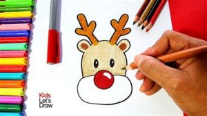 Cómo Dibuja Un Reno De Navidad Para Niños Paso a Paso Fácil