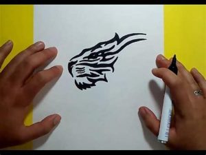 Cómo Dibuja Un Tigre Tribal Fácil Paso a Paso