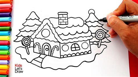 Dibuja Una Casa De Navidad Paso a Paso Fácil