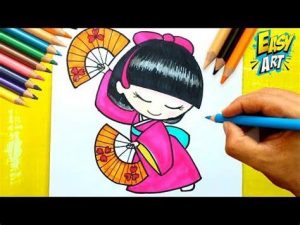 Cómo Dibujar Una Muñeca Japonesa Fácil Paso a Paso