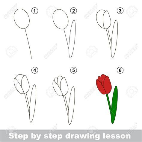 Cómo Dibujar Una Tulipan Paso a Paso Fácil
