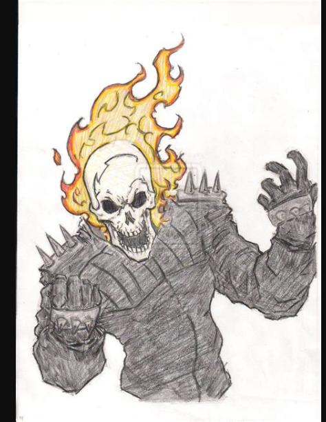 Cómo dibujar A Ghost Rider 】 Paso a Paso Muy Fácil 2023 - Dibuja Fácil