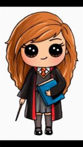 Cómo Dibujar A Hermione Granger Kawaii Fácil Paso a Paso