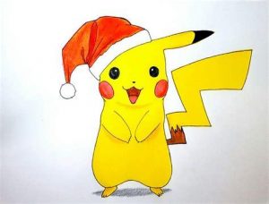 Cómo Dibujar A Pikachu De Navidad Paso a Paso Fácil