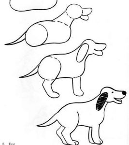 Dibuja A Un Perro Sentado Paso a Paso Fácil