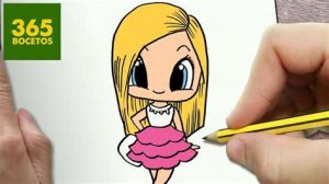 Dibuja Barbie Kawaii Paso a Paso Fácil