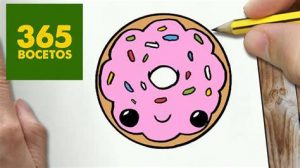 Cómo Dibujar Donut Kawaii Paso a Paso Fácil