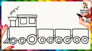 Dibuja Trenes Para Niños Fácil Paso a Paso