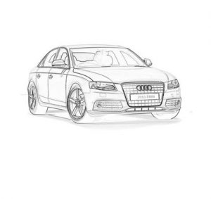 Cómo Dibujar Un Audi A4 Fácil Paso a Paso