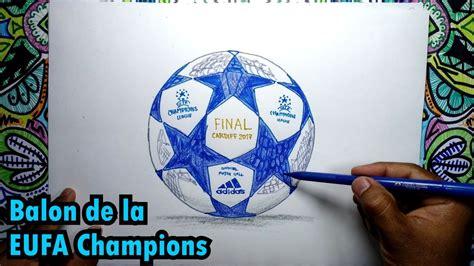Dibujar Un Balon De Futbol De La Champions Paso a Paso Fácil