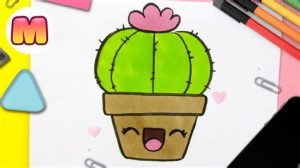 Dibuja Un Cactus Kawaii Fácil Paso a Paso