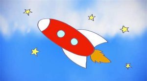 Cómo Dibuja Un Cohete Espacial Para Niños Paso a Paso Fácil