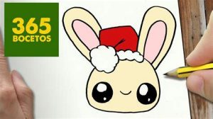 Dibujar Un Conejo Para Navidad Fácil Paso a Paso