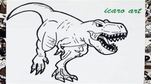 Dibuja Un Dinosaurio Rex Para Niños Paso a Paso Fácil