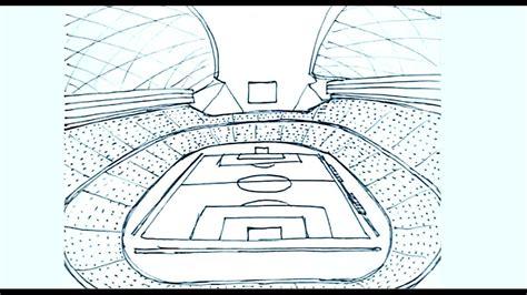 Cómo Dibuja Un Estadio De Futbol Paso a Paso Fácil