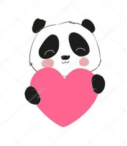 Dibujar Un Oso Panda Con Un Corazon Fácil Paso a Paso