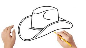 Dibujar Un Sombrero De Vaquero Paso a Paso Fácil