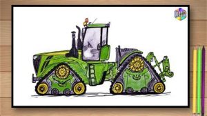 Dibuja Un Tractor John Deere Paso a Paso Fácil