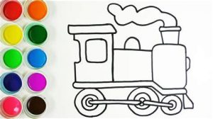 Dibuja Un Tren Infantil Fácil Paso a Paso