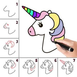 Dibujar Un Unicornio Con Alas Paso a Paso Fácil